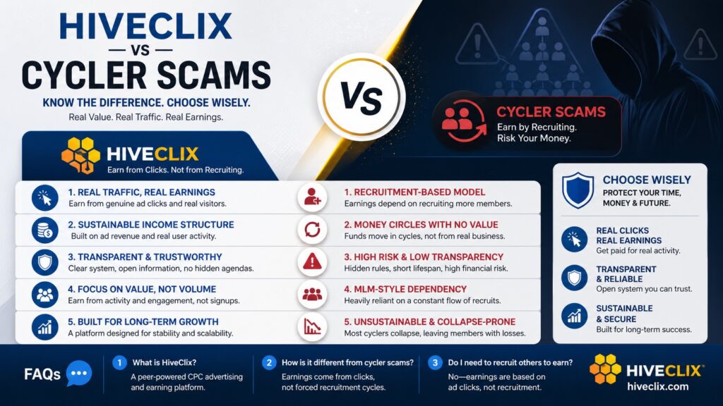 HiveClix vs Cycler scams
