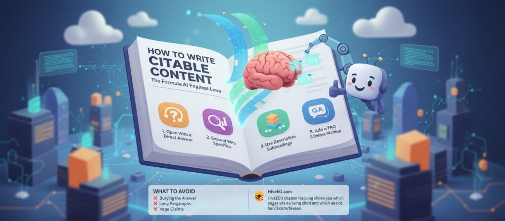 How to Write Citable Content: The Formula AI Engines Love